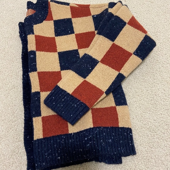 madewell checkered colburne cardigan sweater